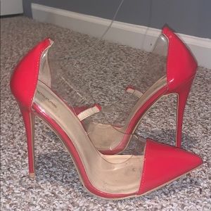 I am selling a size 7 red and clear heel from PLT
